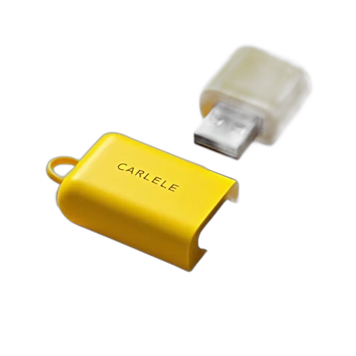 jewelry, 3d render, yellow, usb, flash, drive, black, cap transparent PNG cut-out