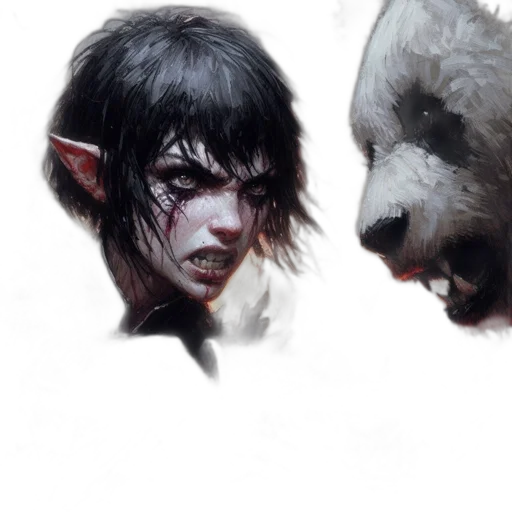 creature, animal, concept art, fantasy art, photorealistic, watercolor, dark, monochrome transparent PNG cut-out