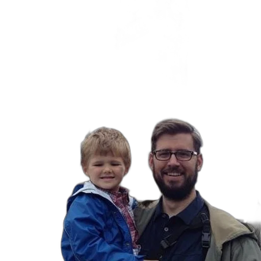 jacket, staff, face, hair, man, child, pose, front transparent PNG cut-out