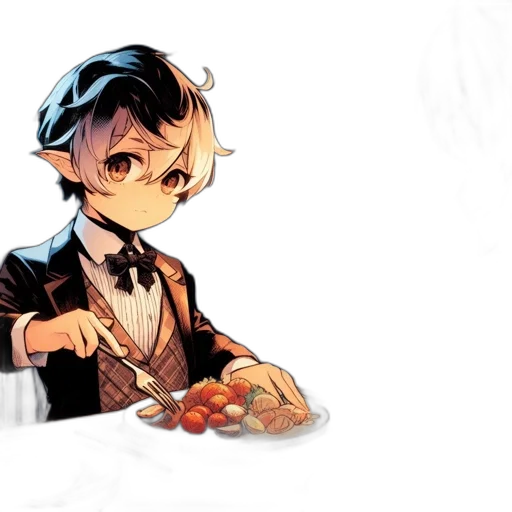 food, staff, concept art, pixel art, anime, watercolor, dark, monochrome transparent PNG cut-out