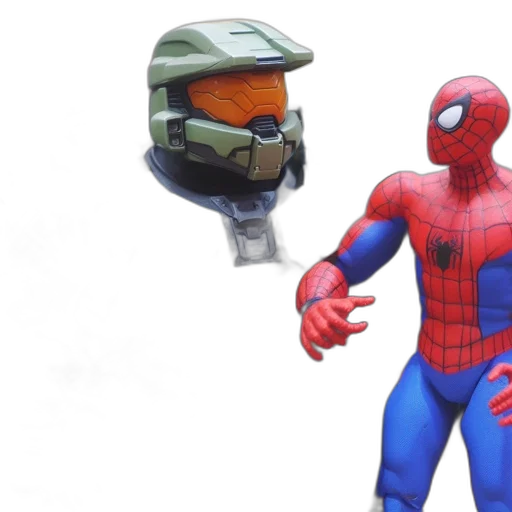 concept art, 3d render, comic book art, two, action, figures, depicted, futuristic transparent PNG cut-out