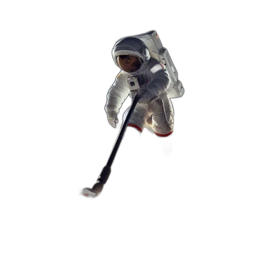 staff, umbrella, jacket, robot, concept art, 3d render, photorealistic, pixel art transparent PNG cut-out