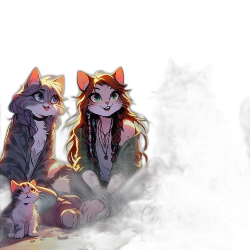 concept art, watercolor, fantasy art, pixel art, fire, fog, neon lights, snow transparent PNG cut-out