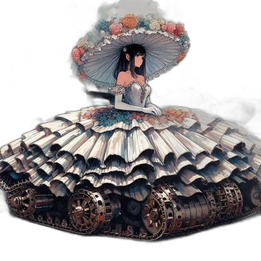 dress, car, weapon, robot, fantasy art, concept art, 3d render, watercolor transparent PNG cut-out