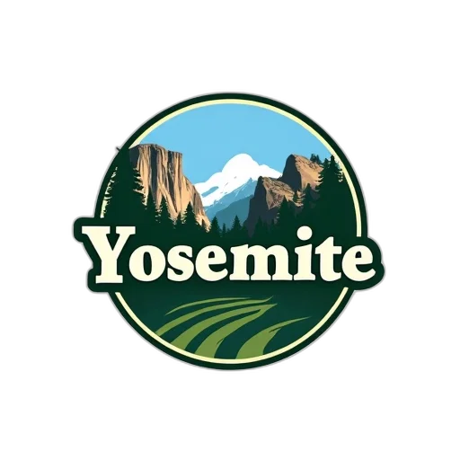 stylized, logo, featuring, word, yosemite, circular, design, green transparent PNG cut-out