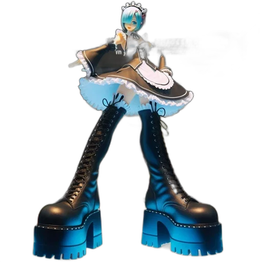 shoes, robot, weapon, sword, 3d render, concept art, cyberpunk, vaporwave transparent PNG cut-out