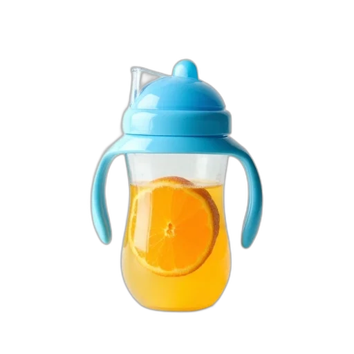 bottle, 3d render, blue, white, children, sippy, cup, star transparent PNG cut-out