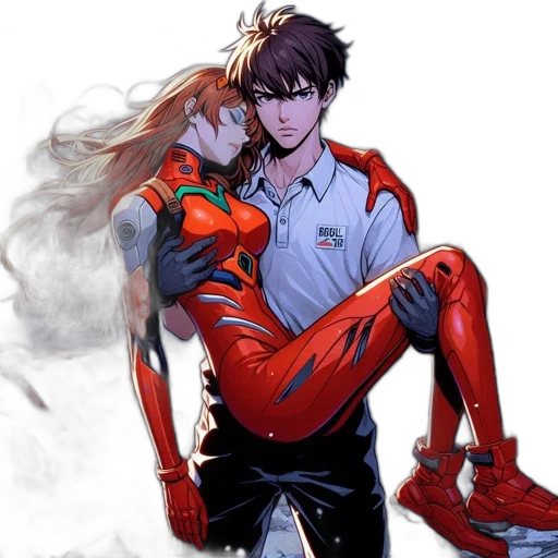 comic book art, concept art, anime, fantasy art, fire, outer space, red, dramatic transparent PNG cut-out