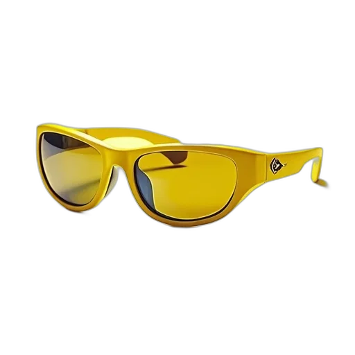 3d render, pair, sunglasses, bright, yellow, frame, clear, lenses transparent PNG cut-out