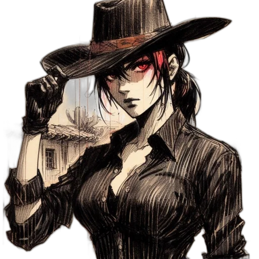 hat, staff, weapon, comic book art, concept art, fantasy art, cartoon, red transparent PNG cut-out