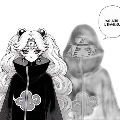 mask, comic book art, concept art, anime, fantasy art, monochrome, two, characters transparent PNG cut-out