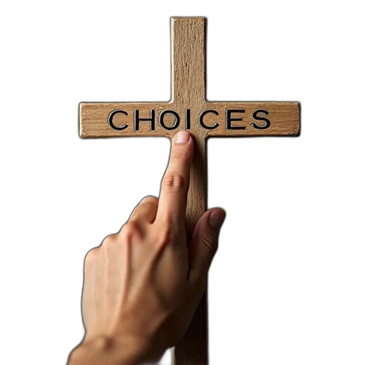 word, choices, top, cross transparent PNG cut-out