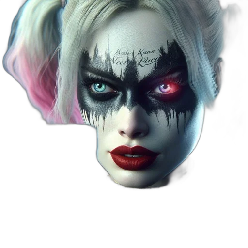 mask, face, concept art, comic book art, fantasy art, photorealistic, dark, harley transparent PNG cut-out