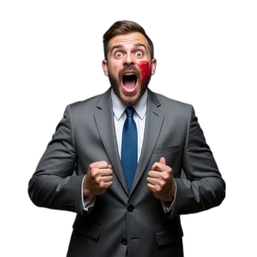 face, staff, jacket, photorealistic, man, gray, suit, blue transparent PNG cut-out