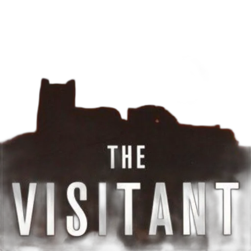 visitant, book, cover, features, silhouette, castle, against, red transparent PNG cut-out