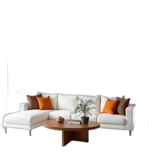 furniture, 3d render, photorealistic, concept art, earth tones, monochrome, modern, living transparent PNG cut-out
