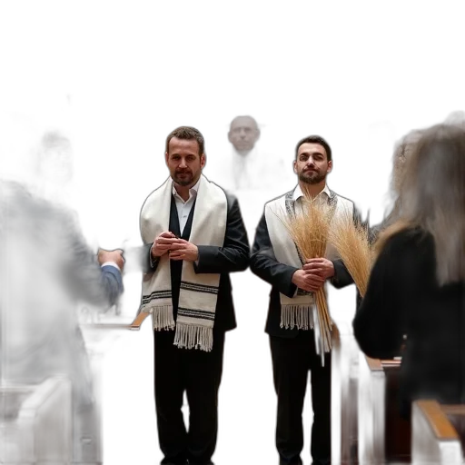 staff, fog, city street, group, people, gathered, synagogue, some transparent PNG cut-out