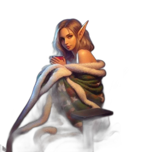 dress, creature, staff, fantasy art, concept art, pixel art, watercolor, fire transparent PNG cut-out