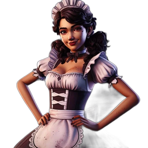 dress, staff, concept art, fantasy art, 3d render, photorealistic, animated, maid transparent PNG cut-out