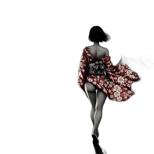 dress, flower, umbrella, jacket, photorealistic, 3d render, concept art, fantasy art transparent PNG cut-out