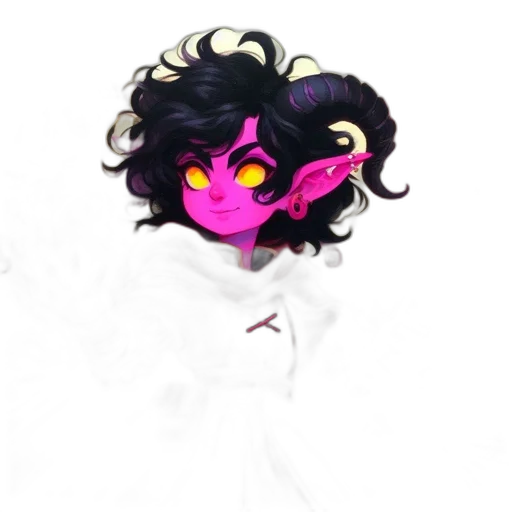 mask, crown, staff, hair, concept art, pixel art, fantasy art, vaporwave transparent PNG cut-out