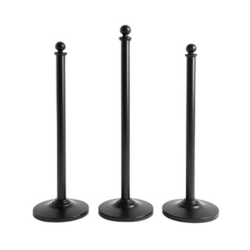 staff, furniture, jewelry, 3d render, set, three, black, metal transparent PNG cut-out