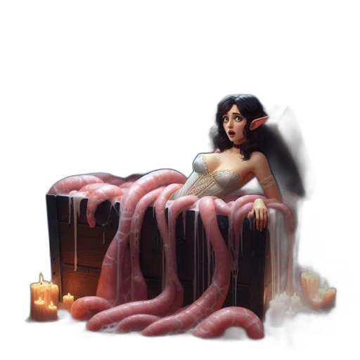 dress, food, concept art, fantasy art, pixel art, 3d render, fog, fire transparent PNG cut-out