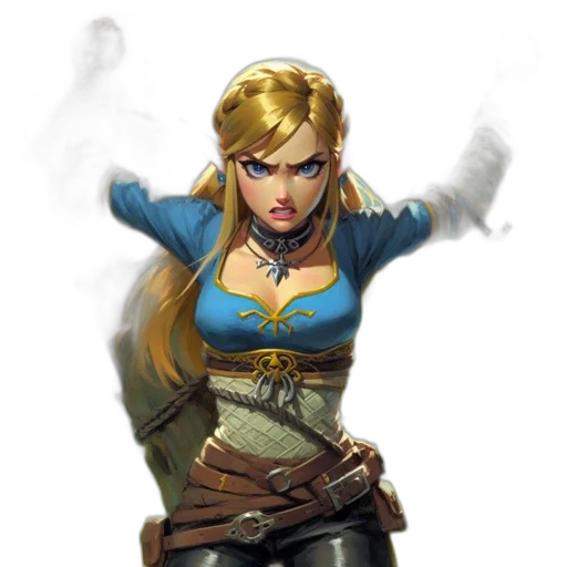 staff, concept art, fantasy art, comic book art, pixel art, golden, blue, female transparent PNG cut-out