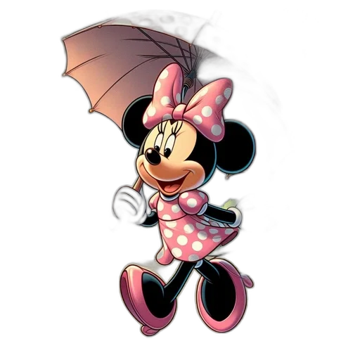 umbrella, flower, hat, staff, cartoon, 3d render, concept art, photorealistic transparent PNG cut-out