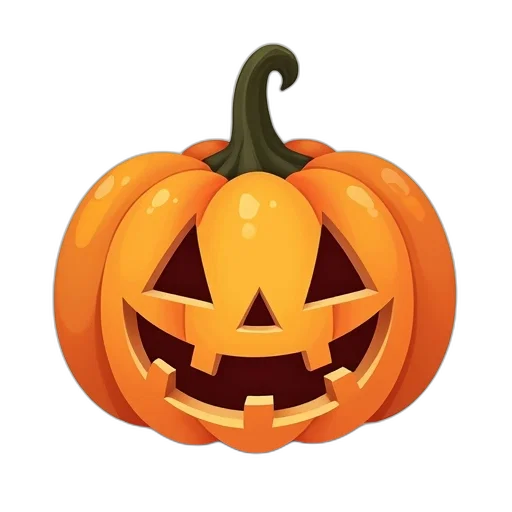 3d render, stylized, illustration, pumpkin, carved, face, has, smooth transparent PNG cut-out