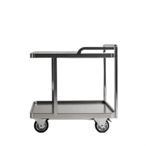furniture, staff, 3d render, sleek, modern, metal, cart, flat transparent PNG cut-out