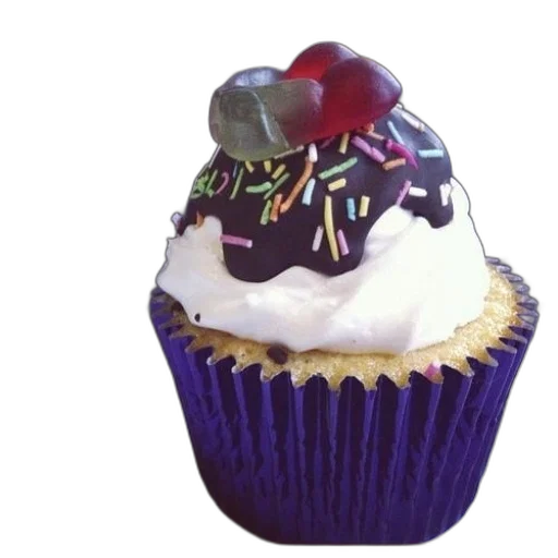 food, 3d render, photorealistic, cupcake, white, frosting, chocolate, icing transparent PNG cut-out