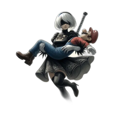 robot, jacket, weapon, concept art, comic book art, 3d render, fantasy art, outer space transparent PNG cut-out