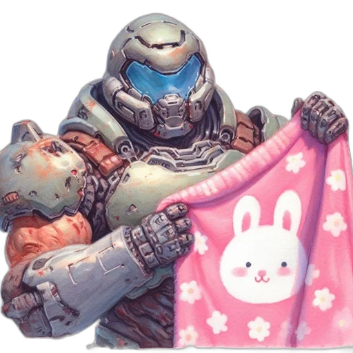 robot, weapon, jacket, creature, concept art, watercolor, pixel art, fantasy art transparent PNG cut-out