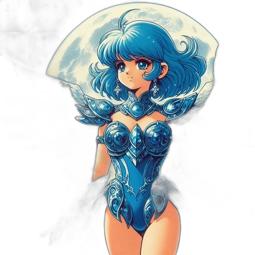 dress, concept art, anime, fantasy art, watercolor, underwater, blue, animated transparent PNG cut-out