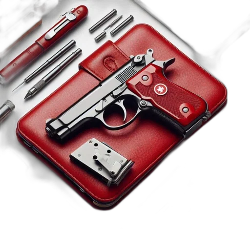 weapon, concept art, photorealistic, 3d render, red, various, articles, such transparent PNG cut-out