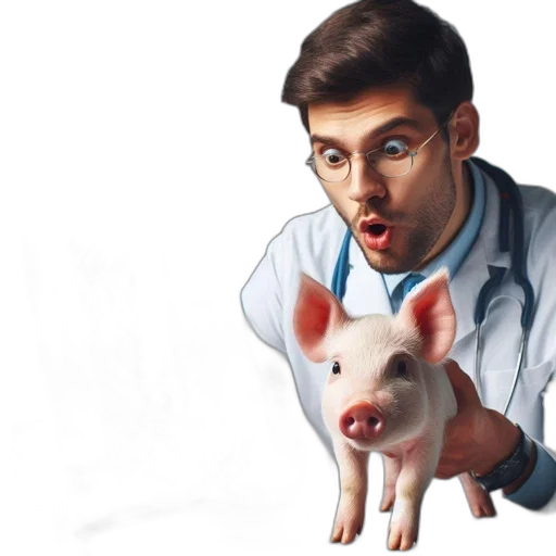 animal, photorealistic, concept art, watercolor, doctor, holds, both, x-ray transparent PNG cut-out