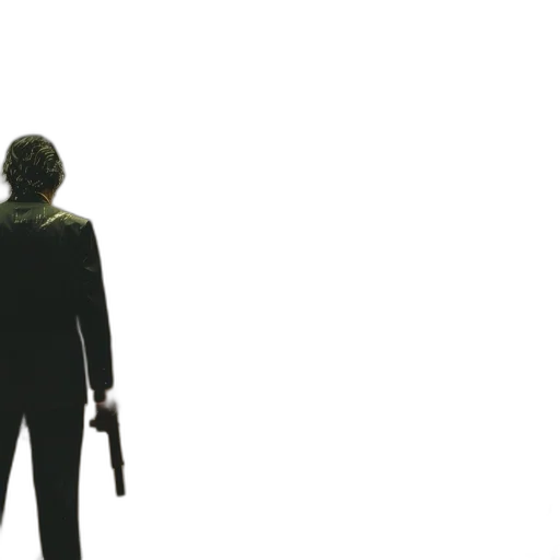 weapon, staff, jacket, sword, concept art, man, black, suit transparent PNG cut-out