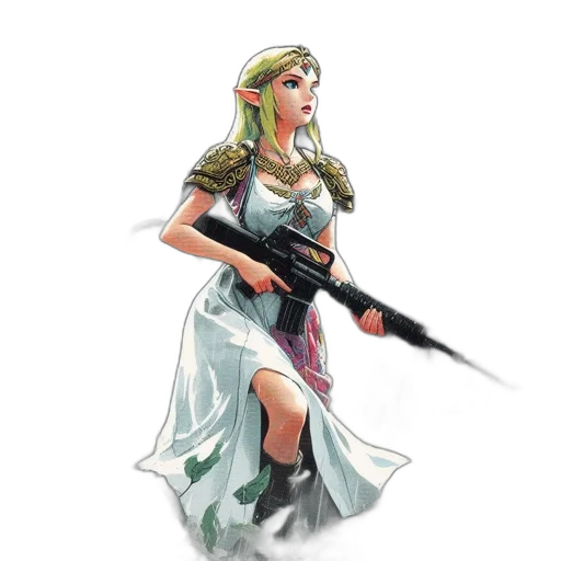 weapon, dress, staff, sword, concept art, fantasy art, pixel art, comic book art transparent PNG cut-out