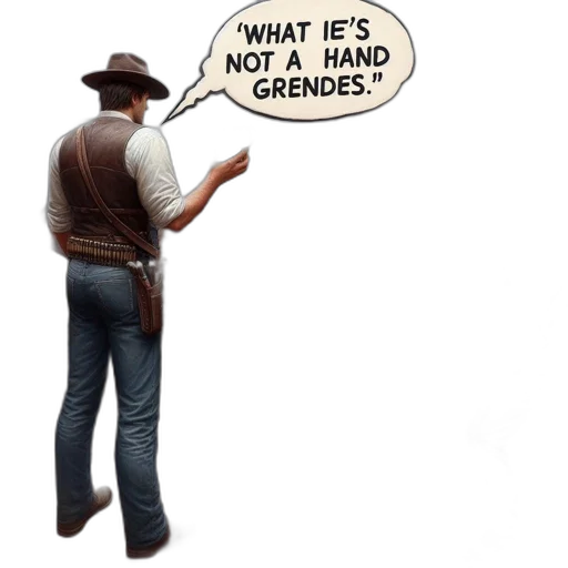 hat, creature, concept art, man, vest, holds, hand, grenade transparent PNG cut-out