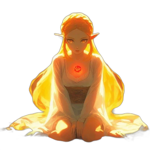 dress, crown, mask, concept art, pixel art, fantasy art, anime, fire transparent PNG cut-out