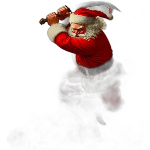 staff, concept art, 3d render, photorealistic, fantasy art, santa, claus, his transparent PNG cut-out