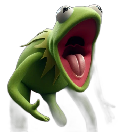 animal, creature, dragon, face, photorealistic, 3d render, concept art, kermit transparent PNG cut-out