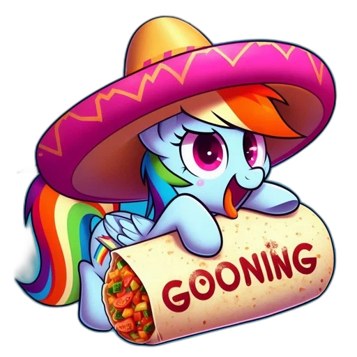 hat, pixel art, vividly, colored, pony, cartoon, character, wears transparent PNG cut-out