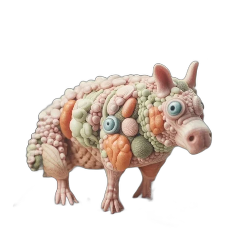 animal, food, creature, jewelry, 3d render, concept art, photorealistic, anthropomorphic transparent PNG cut-out