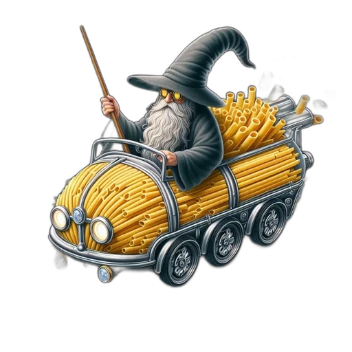 car, concept art, fantasy art, elderly, wizard, figure, operates, made transparent PNG cut-out