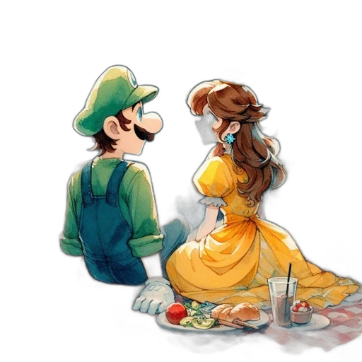 dress, crown, food, watercolor, concept art, pixel art, fantasy art, sunset transparent PNG cut-out