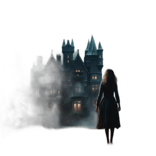 dress, concept art, fantasy art, 3d render, pixel art, fog, fire, night transparent PNG cut-out