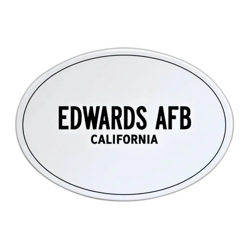plain, white, oval, sticker, text, edwards, afb, california transparent PNG cut-out