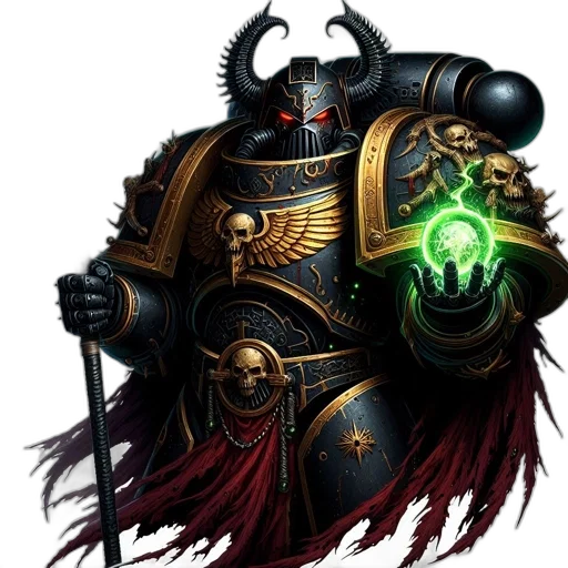 staff, concept art, fantasy art, pixel art, dark, armored, warrior, green transparent PNG cut-out